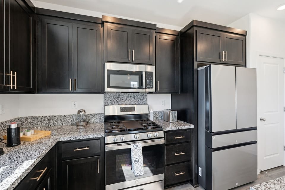 Indoors, Kitchen, Microwave, Oven, Refrigerator