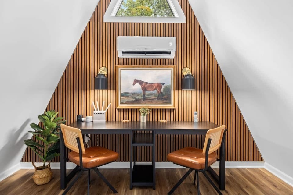 Need to attend to work? Feel free to set up your laptop in the workspace.