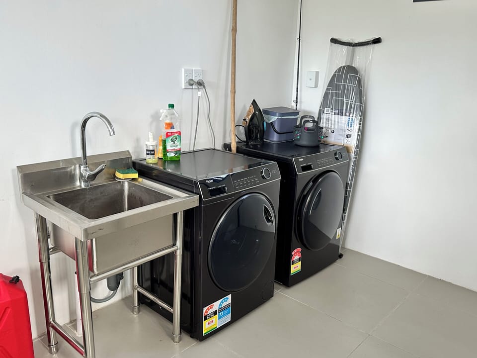 Laundry in garage ground floor