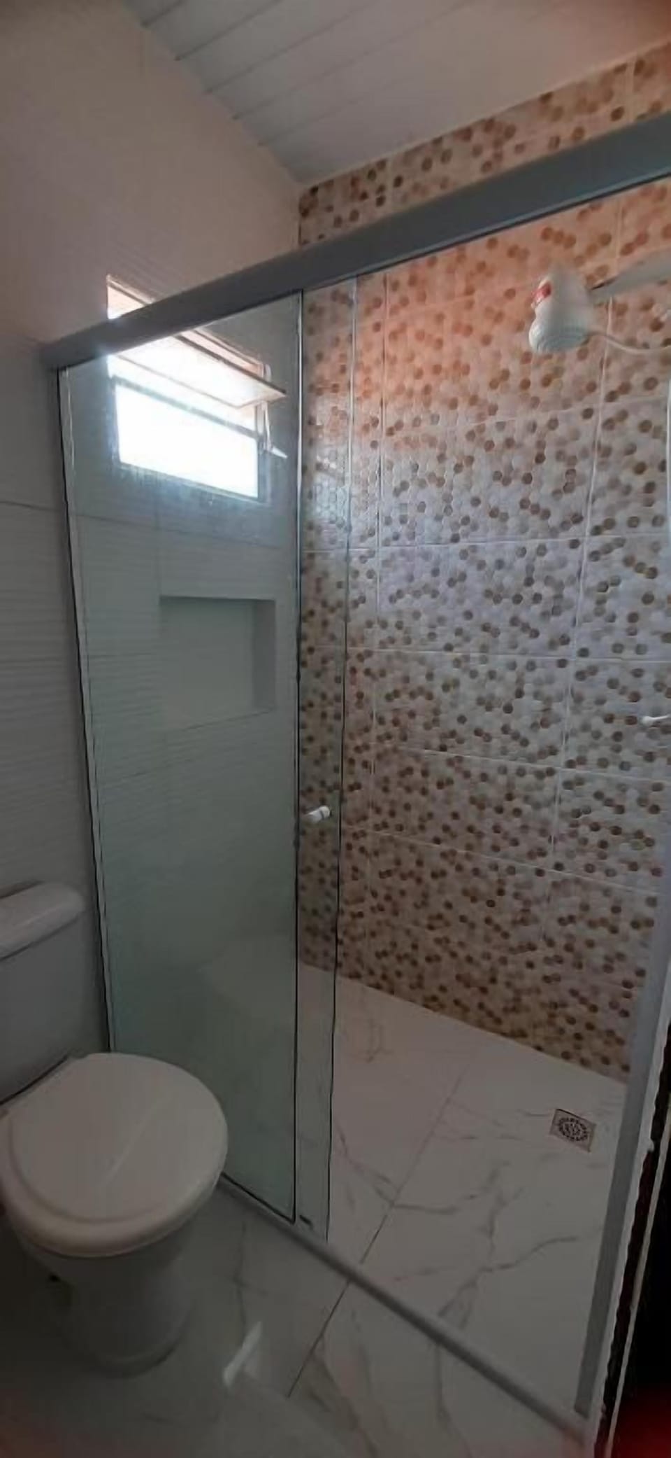 Shower, towels, soap, shampoo