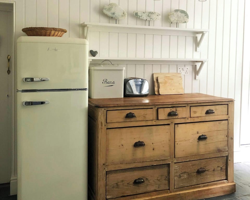 Fridge/freezer and toaster