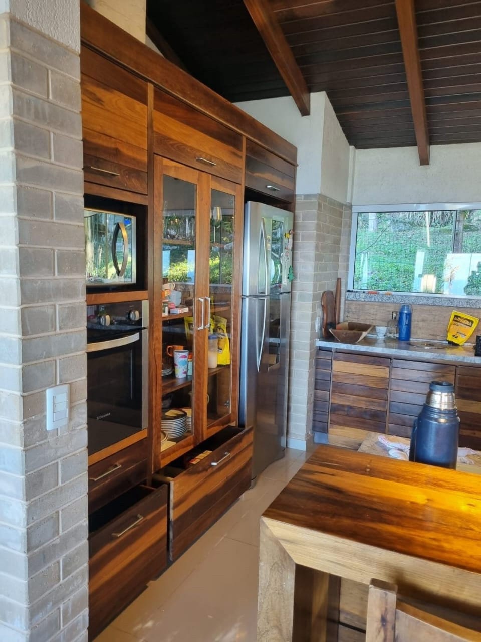 Honeymoon House, Fireplace, Beach View | Private kitchen | Fridge, microwave, oven, stovetop