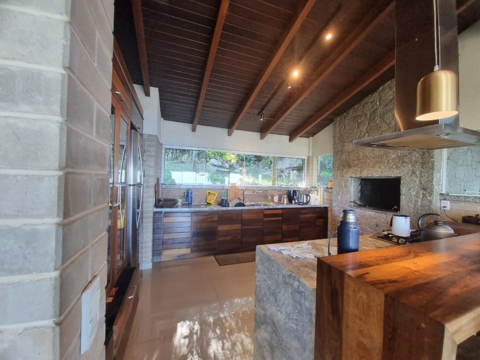 Honeymoon House, Fireplace, Beach View | Private kitchen | Fridge, microwave, oven, stovetop