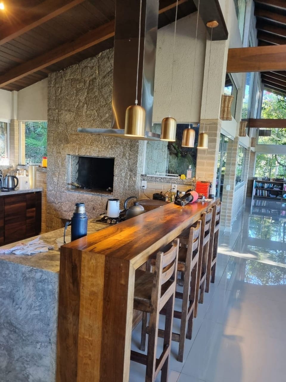 Honeymoon House, Fireplace, Beach View | Private kitchen | Fridge, microwave, oven, stovetop