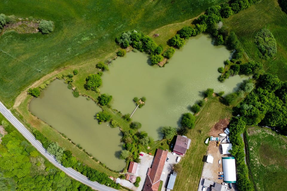 Heart-shaped lake in Radensko polje Regional Park