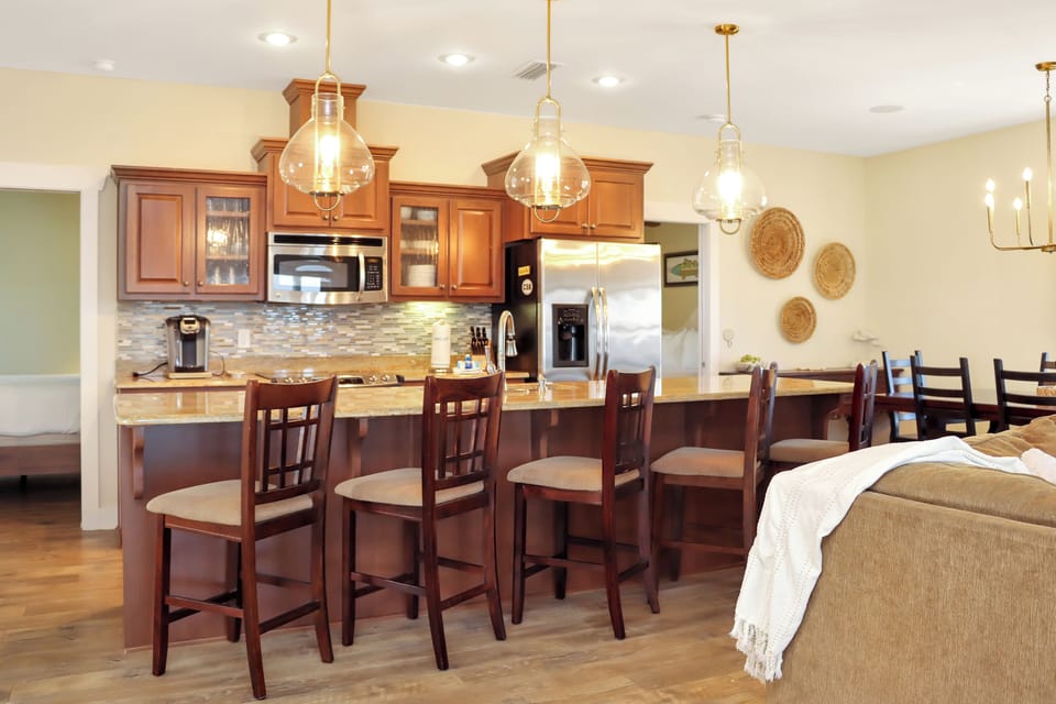 Kitchen, Dining Area and Living Room with Bedroom 2