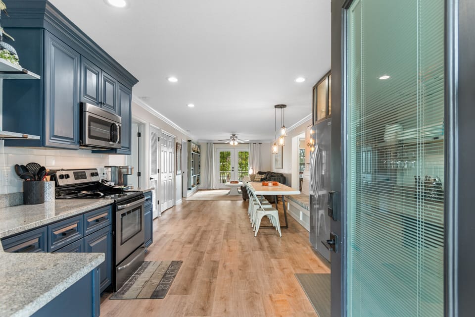 Your spacious kitchen flows seamlessly into the dining area, creating the perfect space for cooking memorable meals together.