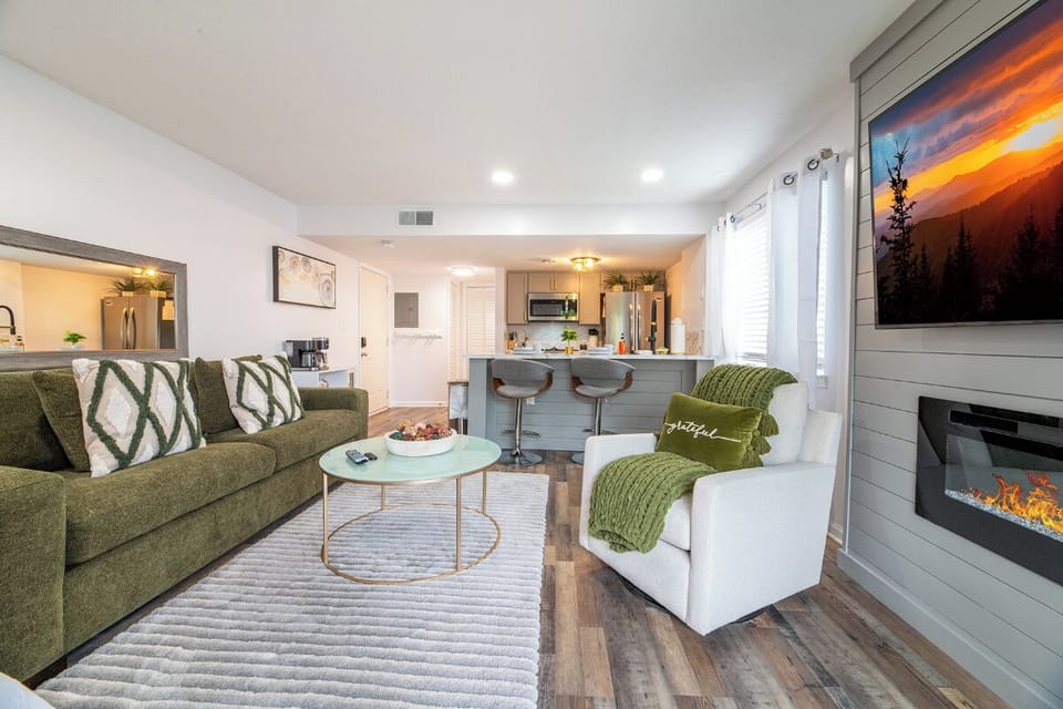 The Jeffrey Martin's cozy living area