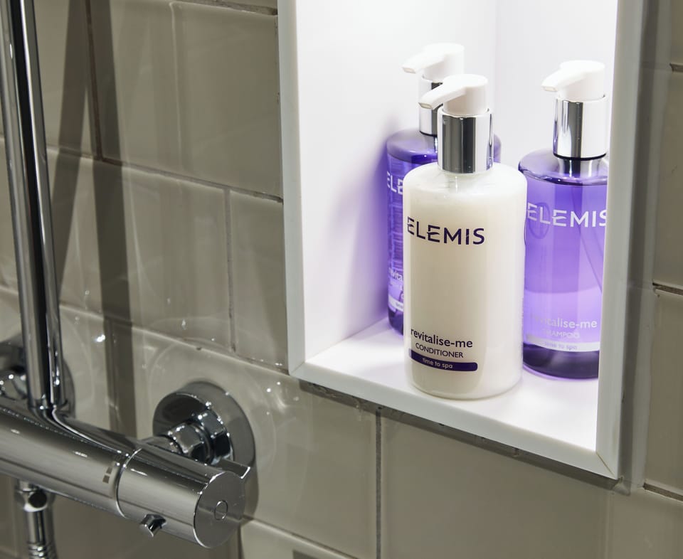 Free toiletries, hair dryer, towels, soap