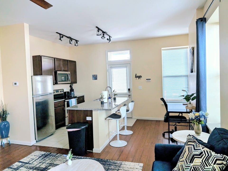 Our kitchen is cozy, where you can enjoy cooking delicious food