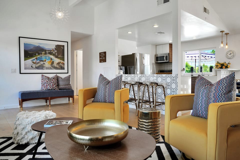 Spacious home with high ceilings and open floor plan, perfect for entertaining.