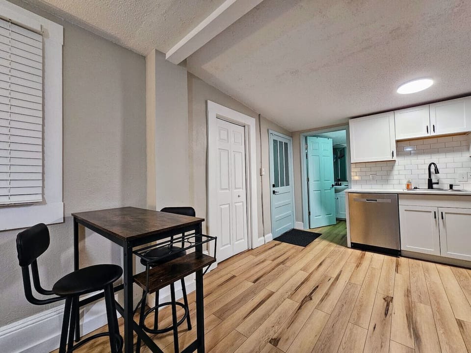 Looking into the private bathroom