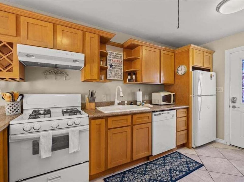 Full kitchen with all the necessities and appliances
