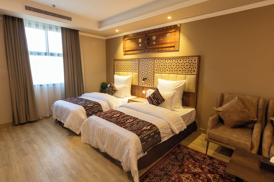 Luxury Twin Room, Multiple Beds, Private Bathroom | Premium bedding, desk, laptop workspace, iron/ironing board