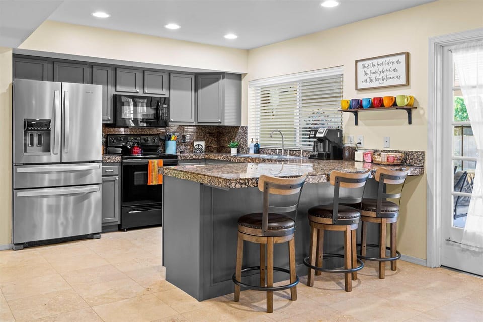 Our fully stocked kitchen is equipped with everything you need to create delicious meals and enjoy culinary adventures.