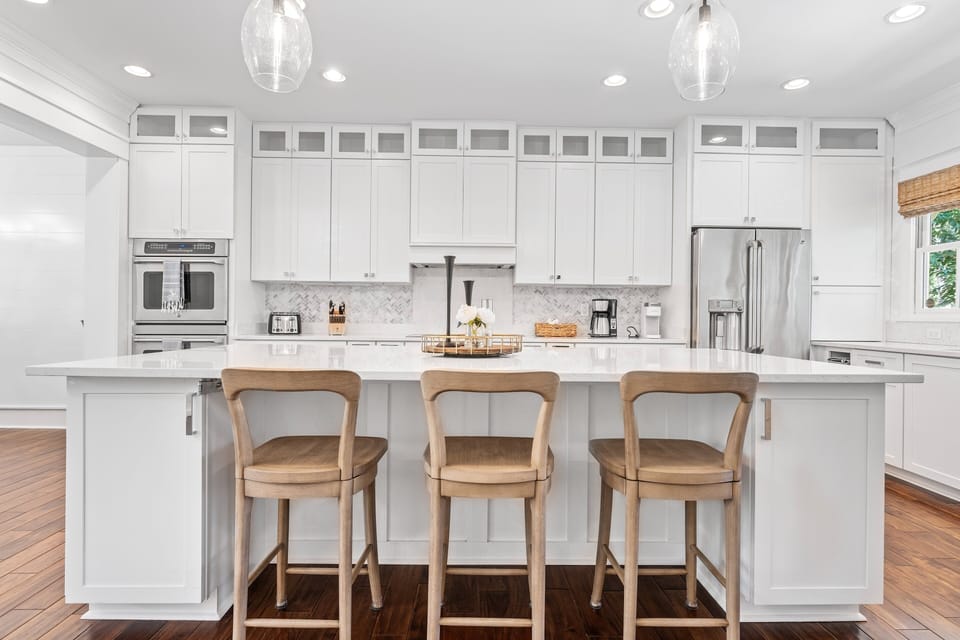 Kitchen island with seating for 3