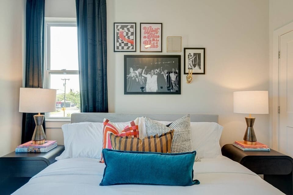 5623 - 4th bedroom with King bed, designer furnishings, closet, and ensuite bathroom.