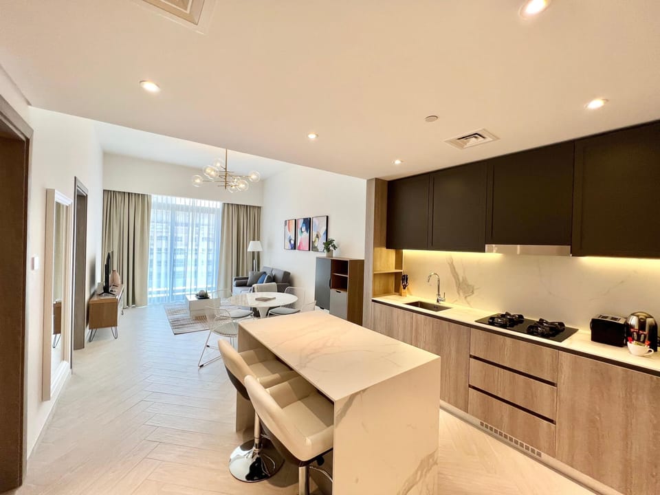 Deluxe Apartment, Balcony | Private kitchen | Fridge, microwave, oven, stovetop