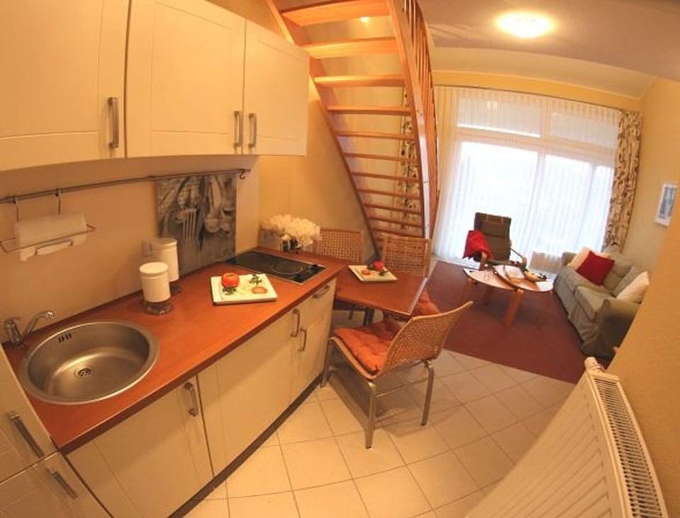 Apartment | Private kitchen | Electric kettle, toaster, highchair
