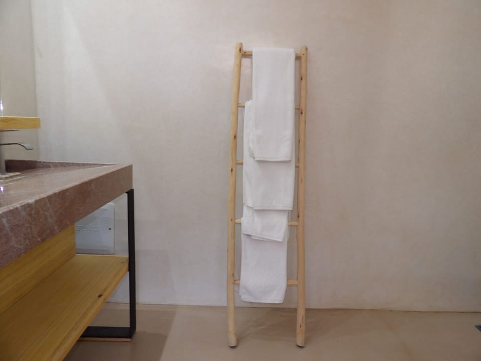 Shower room with walk-in shower, double sink, toilet