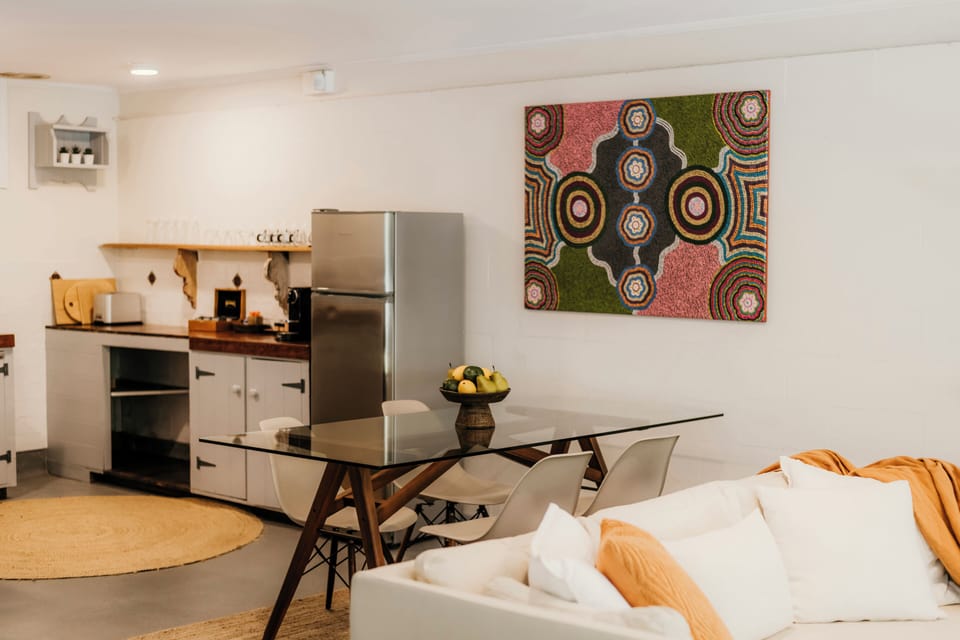 Open plan kitchenette and dining