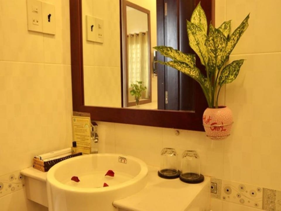 Shower, free toiletries, slippers, bidet