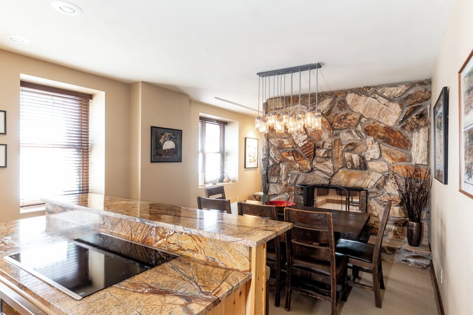 Dining area and kitchen