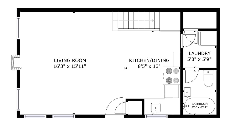 the main living area of this wonderful 2 bedroom