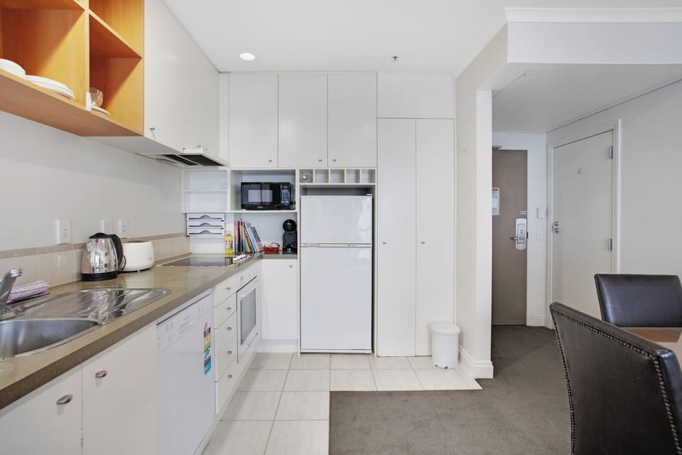 Apartment | Private kitchen | Fridge, microwave, oven, stovetop