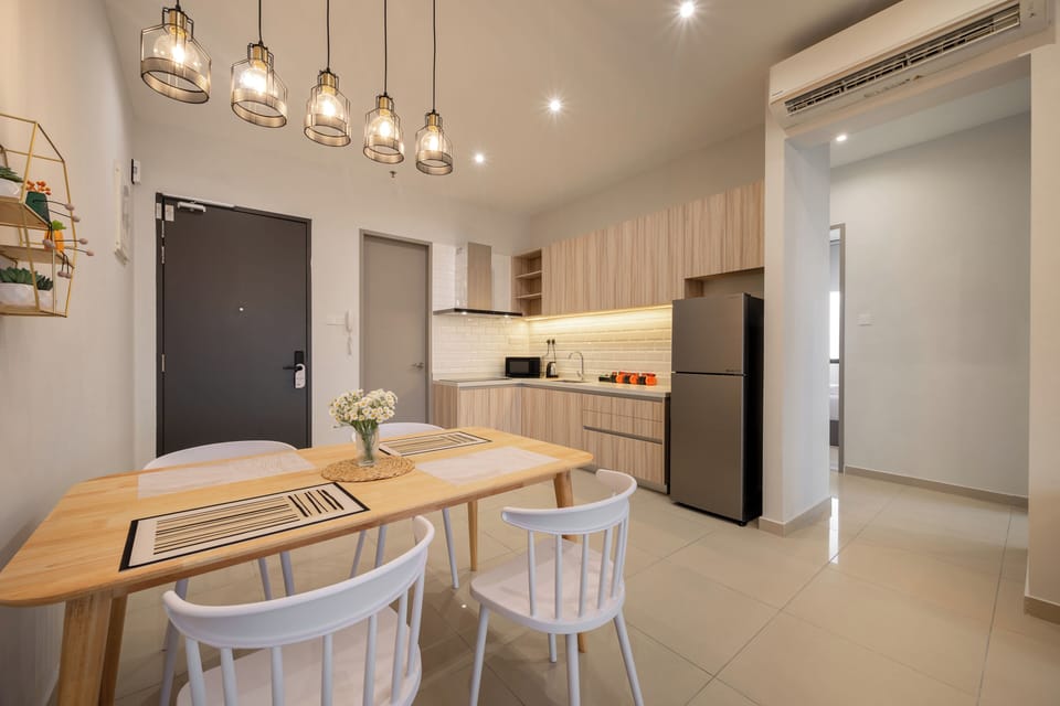 Family Apartment, 3 Bedrooms, City View | Private kitchen | Full-size fridge, microwave, coffee/tea maker, electric kettle