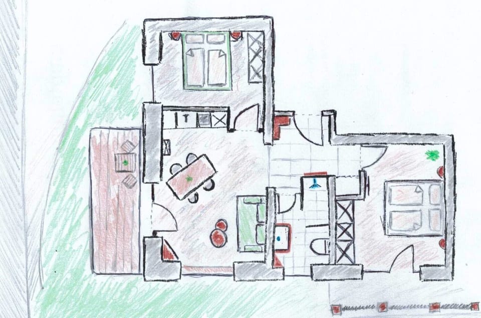 Classic Apartment, 2 Bedrooms, Balcony, City View | Living area | 100-cm flat-screen TV with digital channels, heated floors, offices