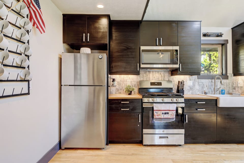 Here, you will find the property's only full sized kitchen.