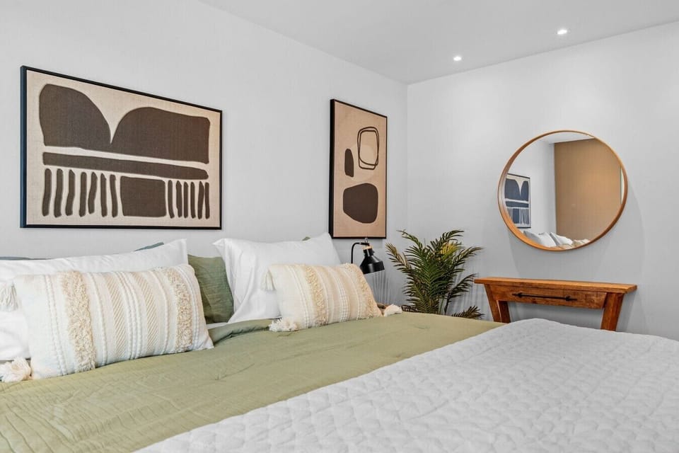 Comfortable king bedroom with coastal style