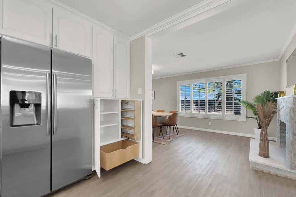 Whip up your favorite meals in the fully stocked kitchen with all the essentials and modern appliances.