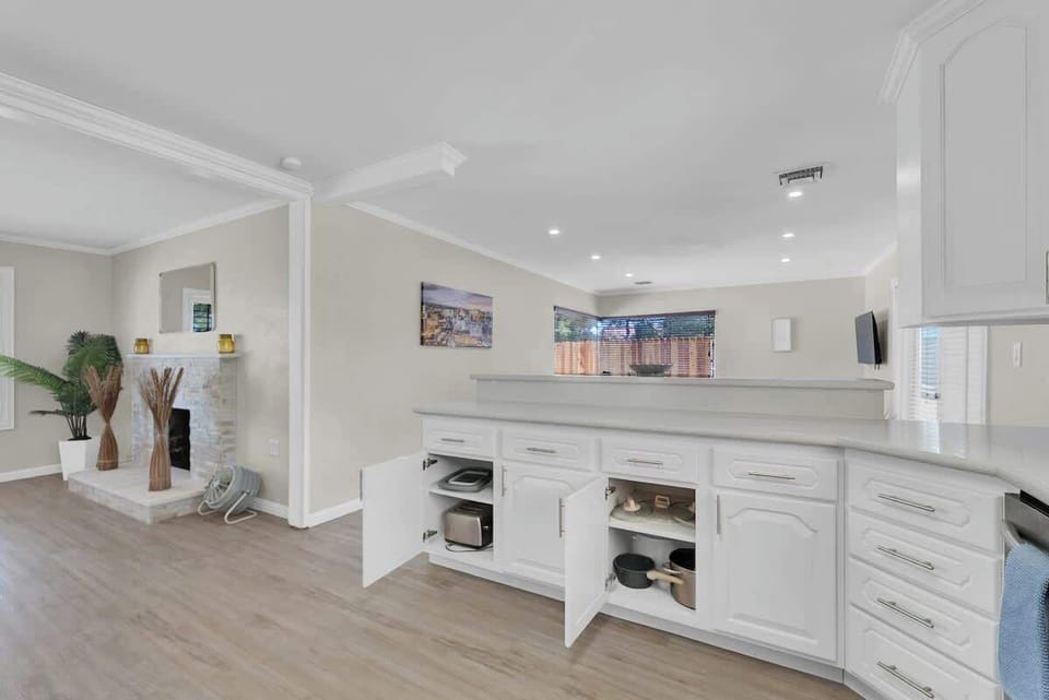 Whip up your favorite meals in the fully stocked kitchen with all the essentials and modern appliances.