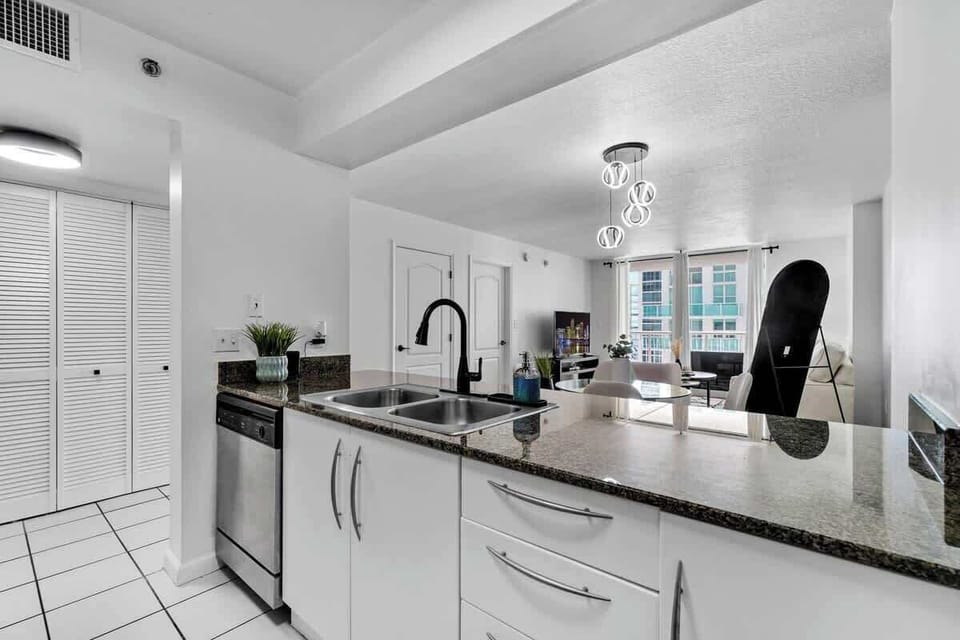 Cook like a pro in the fully stocked kitchen, complete with a dishwasher for easy cleanup.