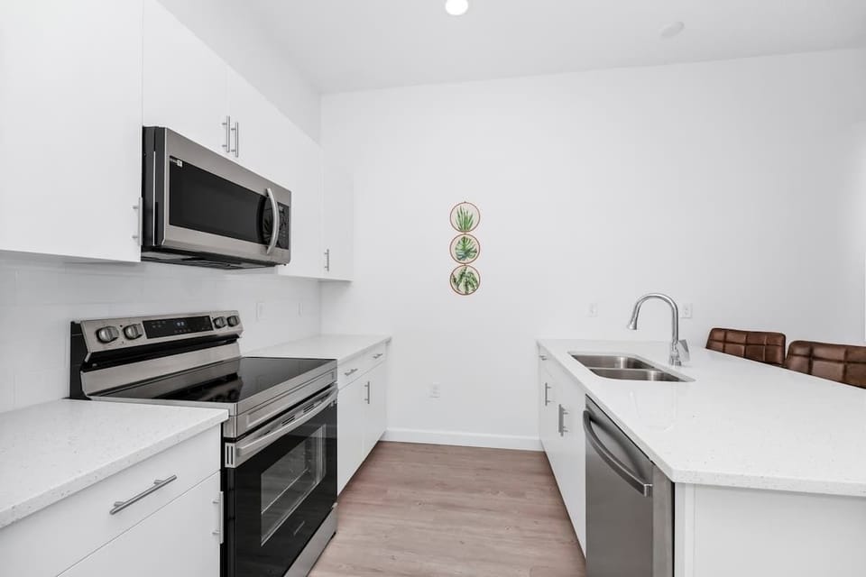 Cook with ease in a fully stocked kitchen, ready for your culinary adventures.
