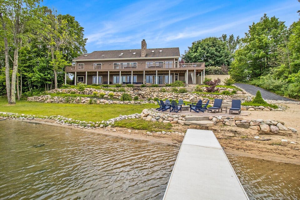Dock available for guest use along the 200` private beach front