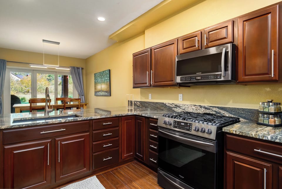 Ample counter space in the kitchen