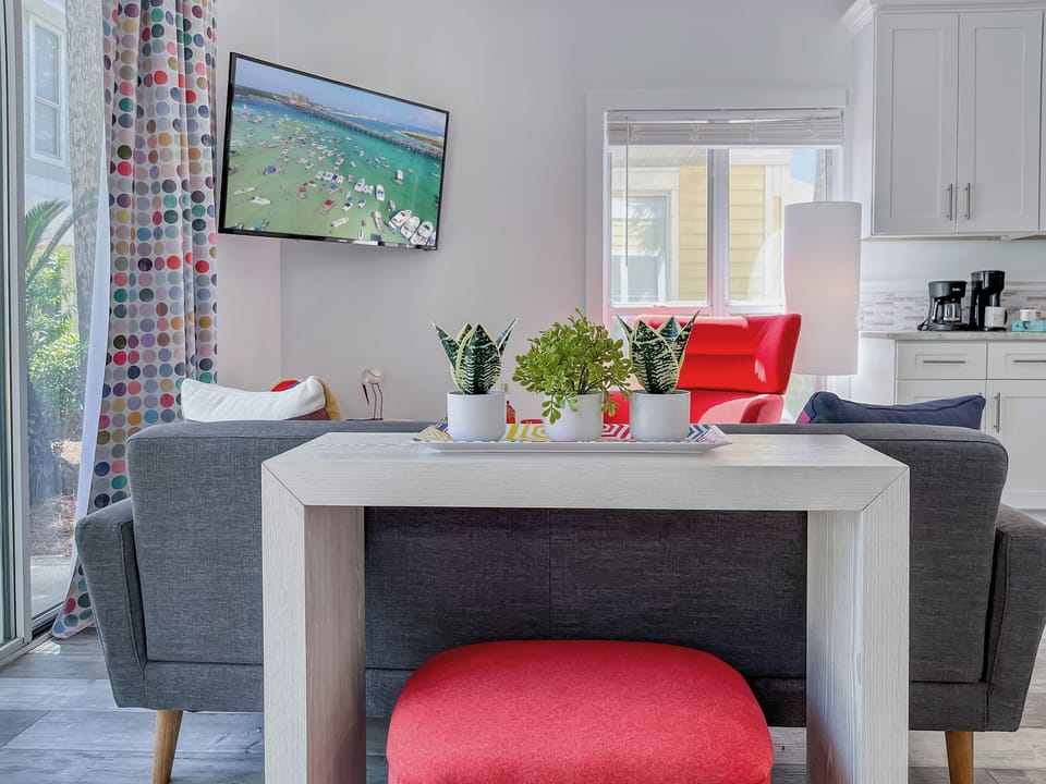 There's even a Smart TV primed and ready for movie night!