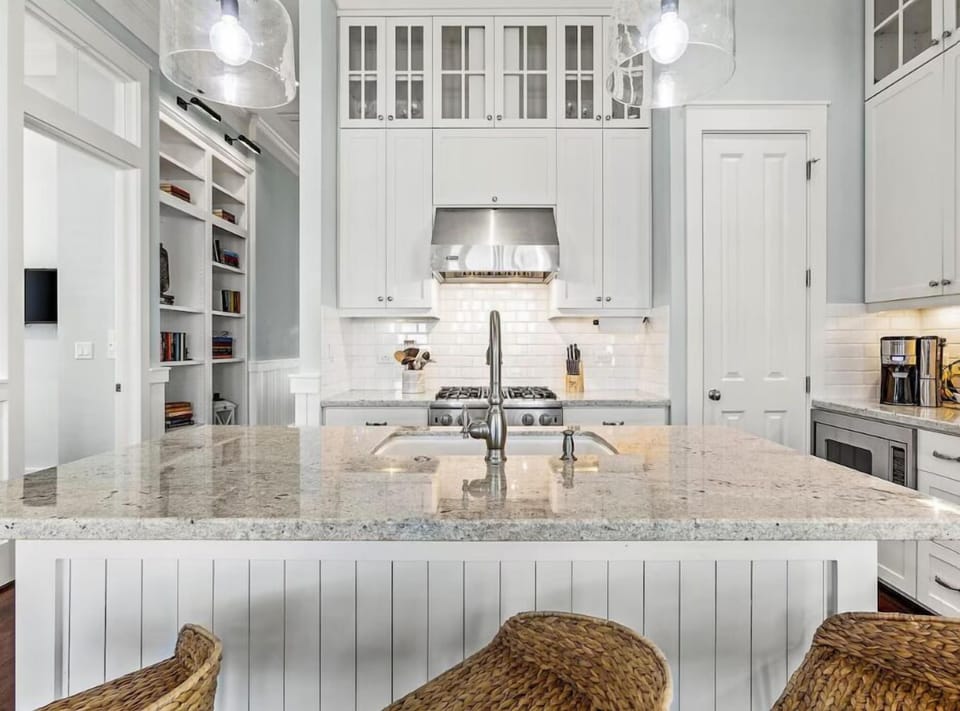 3 Barstool Seats at Kitchen Island Bar