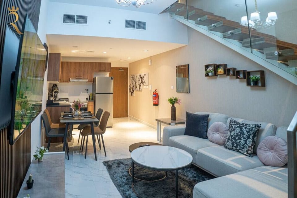 Lounge in style and catch up on your favorite shows in our chic TV space.