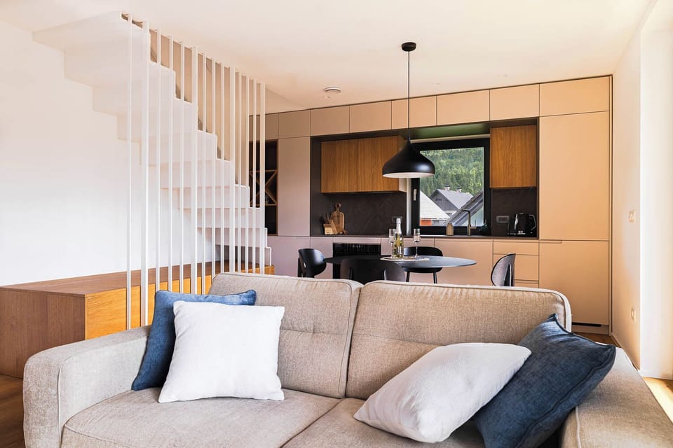 Family Apartment, 2 Bedrooms, Balcony, Mountain View | Living area | 55-inch Smart TV with digital channels, Netflix, heated floors