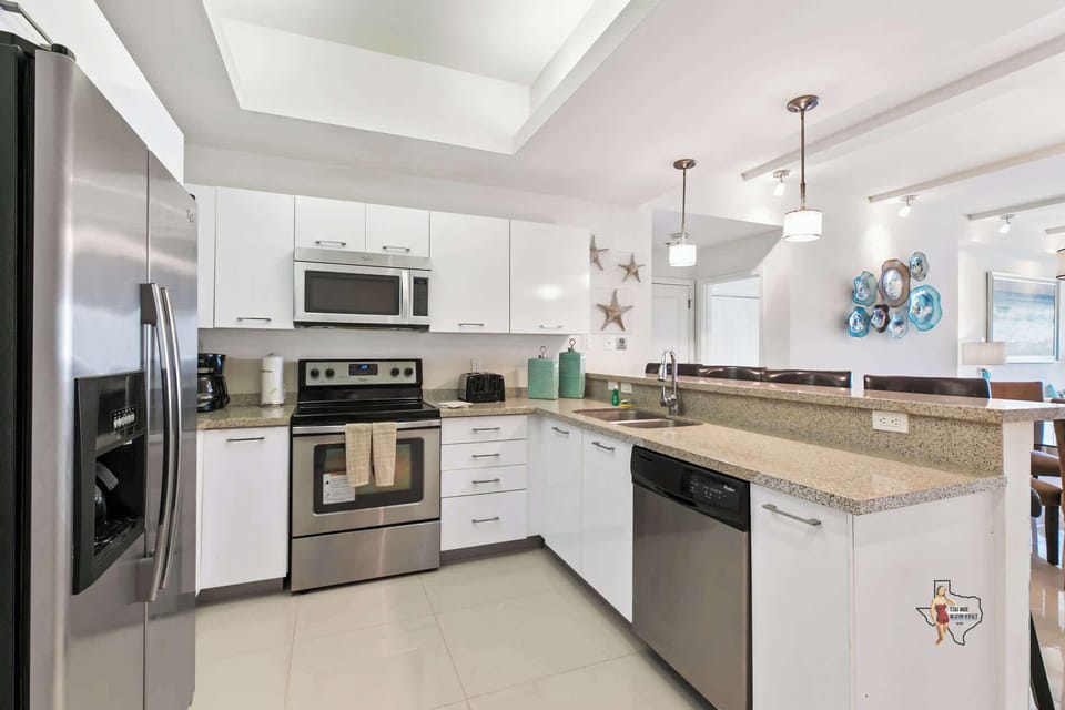There’s a fully equipped kitchen with everything needed to prepare a meal at home