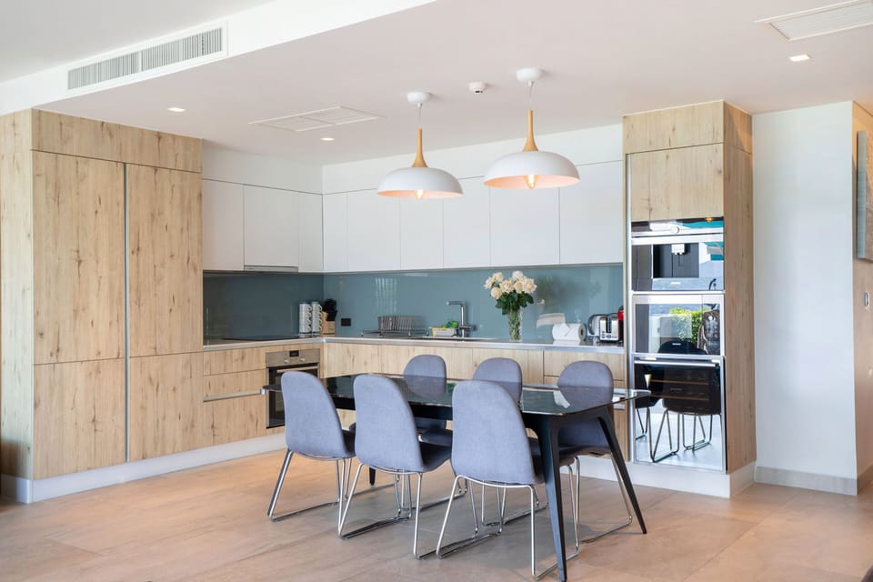 Exclusive Apartment, 3 Bedrooms, Patio, Sea View | Private kitchen | Electric kettle, toaster, cookware/dishes/utensils, freezer