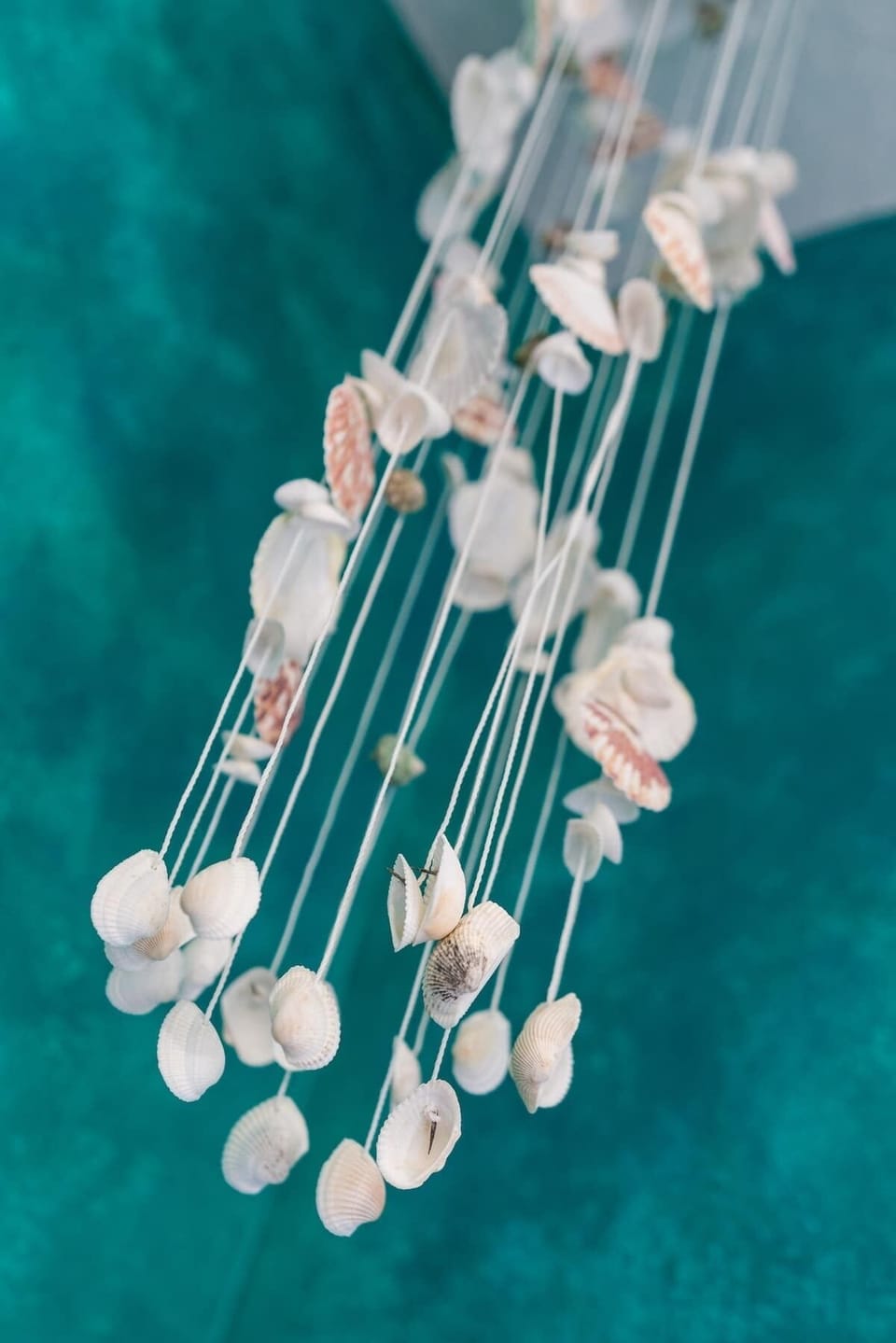 Admire the delicate seashell decor that brings the magic of the ocean to life in this themed room.