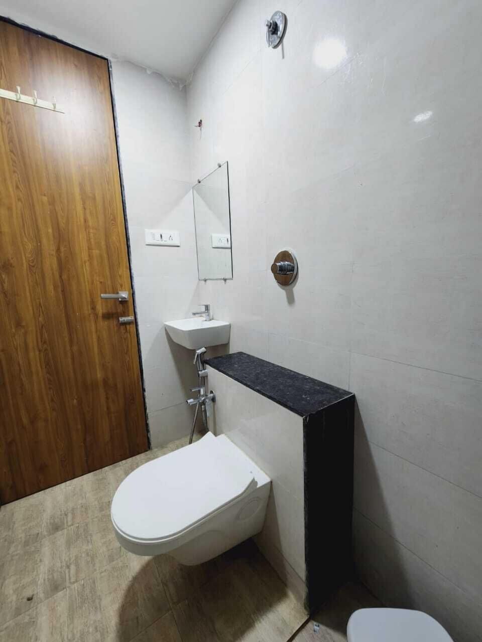 Shower, rainfall showerhead, towels, soap