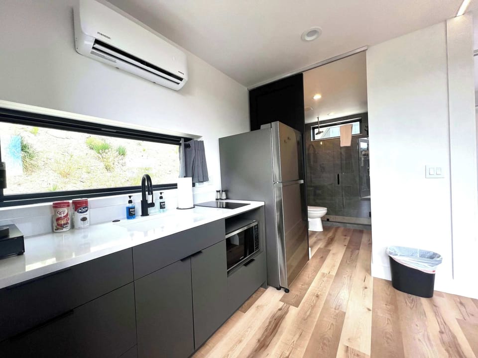 Full private kitchen with all the utensils you need  for easy meals during your East Zion Resort stay.
