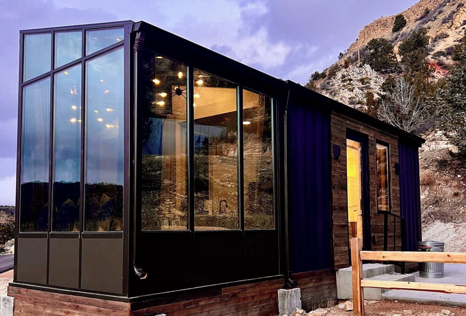 Floor-to-ceiling windows and beautiful views for a relaxing Southern Utah stay.