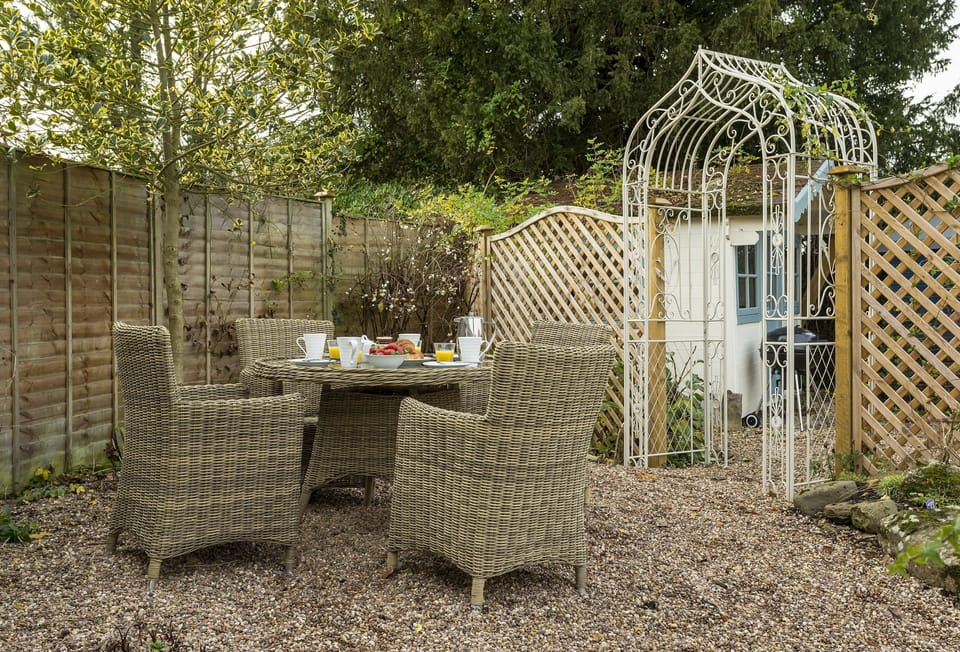 Enclosed garden with seating area